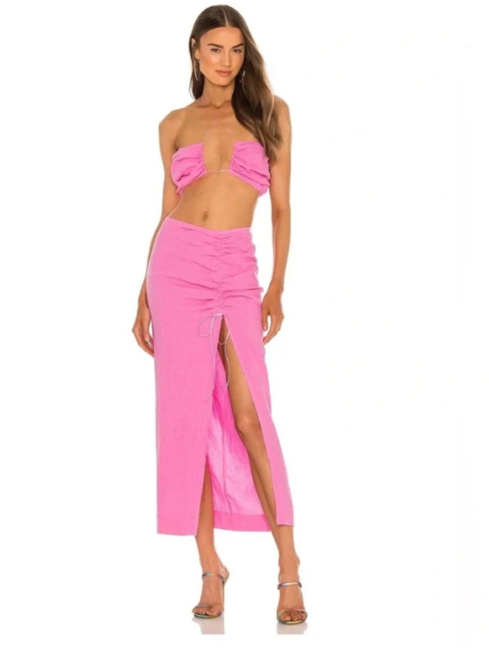 Natalie Rolt Kaia Skirt & Crop Top Set Candy Pink Size 0/1